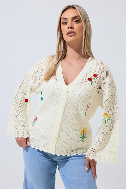  LIMITED COLLECTION White Crochet Embroidered Cardigan