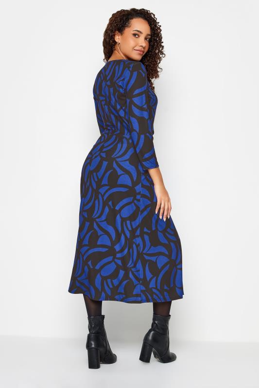 M&Co Black & Blue Geometric Print Twist Front Midaxi Dress | M&Co 4