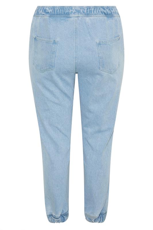 Curve Bleach Blue Ripped Jogger Jeans 6