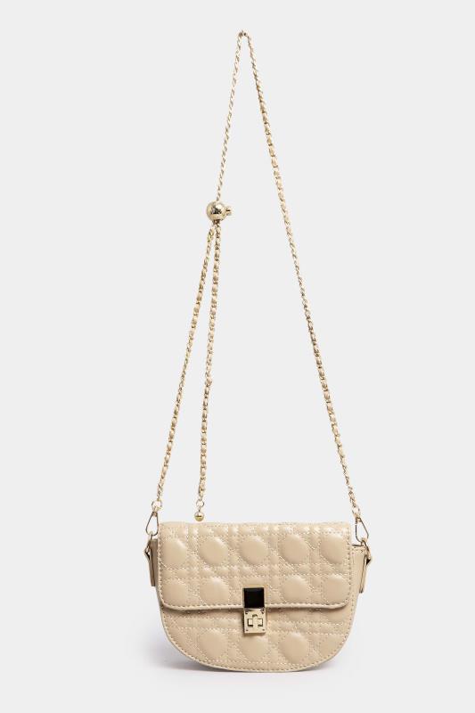 Nude Quilted Chain Shoulder Bag | Yours Clothing 3