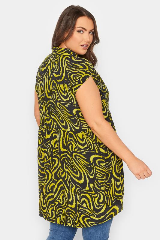 YOURS LONDON Plus Size Yellow Animal Print Tunic Dress | Yours Clothing 3