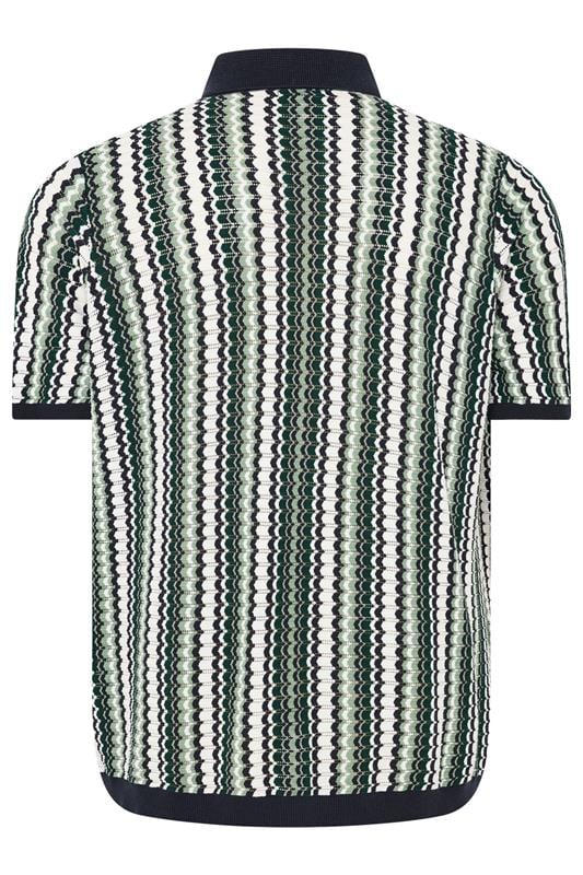BadRhino Big & Tall Blue & Green Knitted Revere Collar Shirt | BadRhino 7