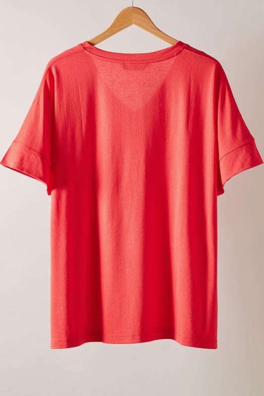 EVANS Plus Size Red V-Neck Modal Rich T-Shirt | Evans 6