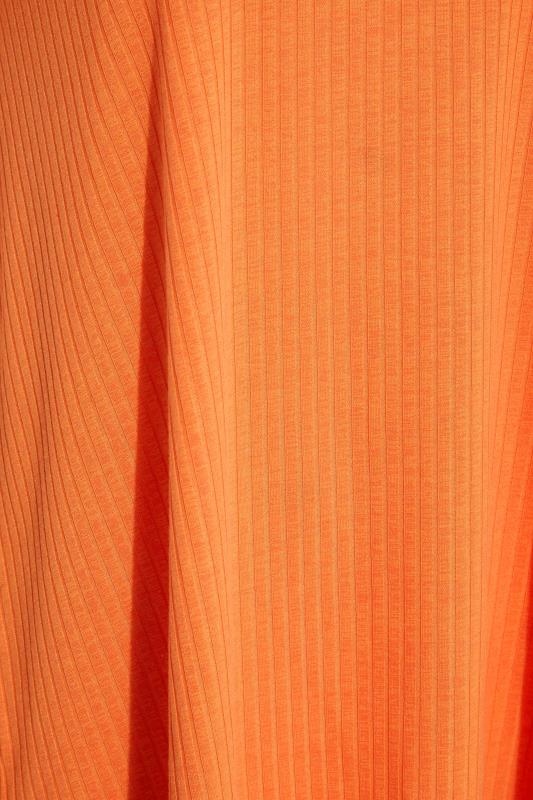 LTS Tall Women's Orange Short Sleeve Ribbed Swing Top | Long Tall Sally  5
