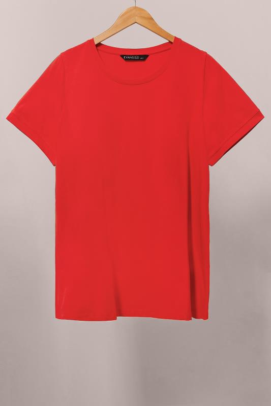 EVANS Plus Size Poppy Red Essential T-Shirt | Evans 6