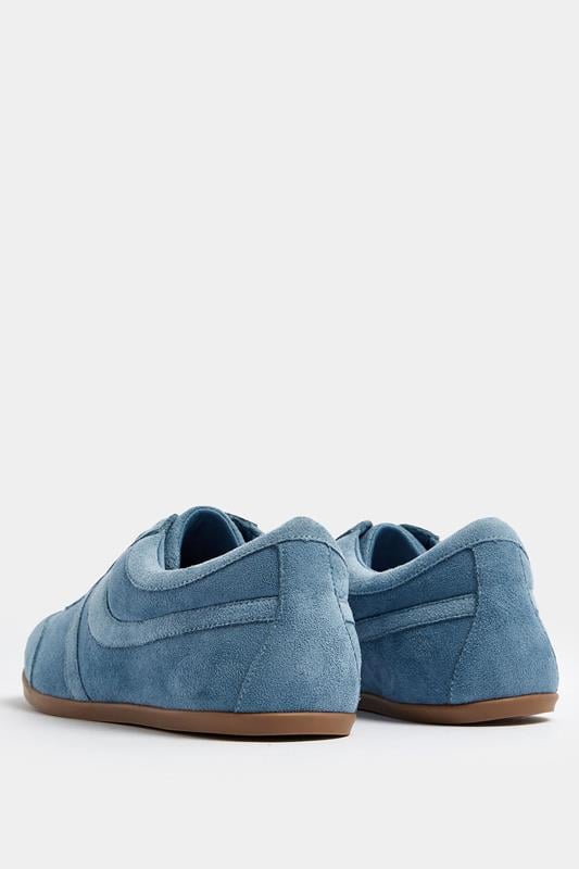 Blue Faux Suede Stripe Trainers In Extra Wide EEE Fit | Yours Clothing 4