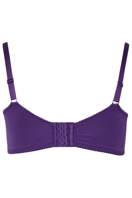 Plus Size Purple Stretch Lace Non-Padded Underwired Balcony Bra | Yours Clothing 5