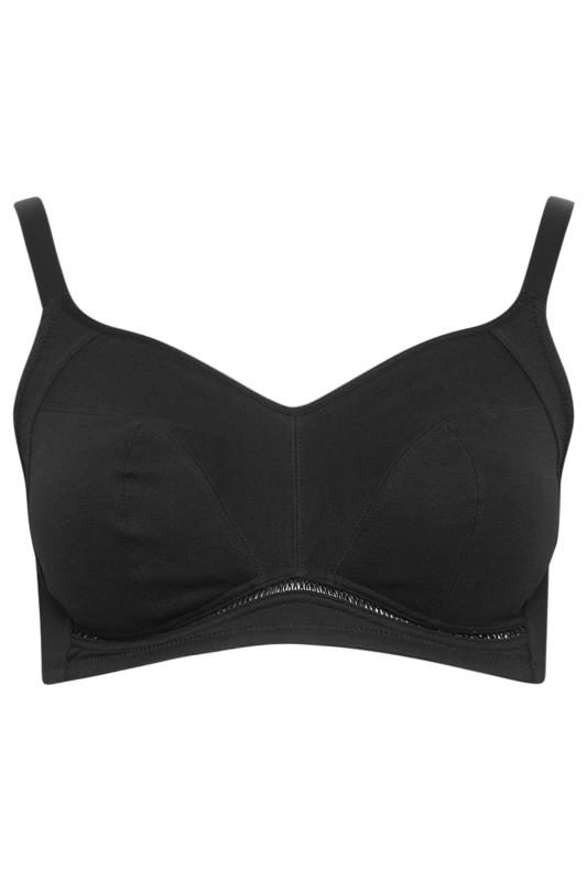 2 PACK Black & White Non-Wired Cotton Bras | Yours Clothing 8