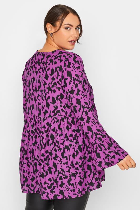 LIMITED COLLECTION Plus Size Purple Leopard Print Blouse | Yours Clothing 3