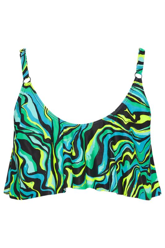 YOURS Plus Size Black Abstract Print Bikini Top | Yours Clothing 8