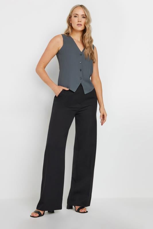 LTS Tall Grey Sleeveless Waistcoat Top | Long Tall Sally 2