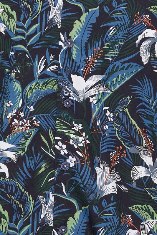 D555 Big & Tall Blue Hawaiian Short Sleeve Shirt | BadRhino 5