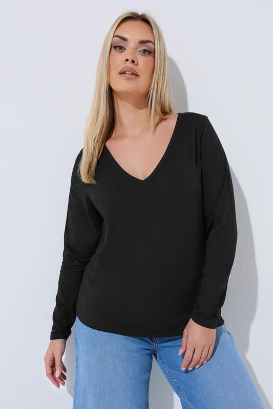  LIMITED COLLECTION Top noir à manches longues