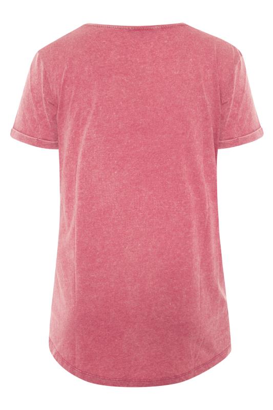 Curve Pink Camo Embellished Dipped Hem T-Shirt 7