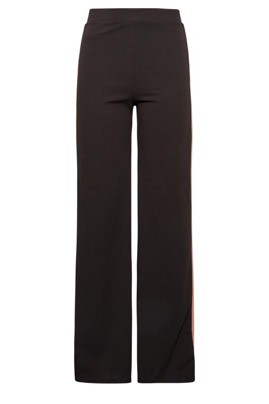 LTS Tall Women's Black & Pink Side Stripe Wide Leg Trousers | Long Tall Sally 4