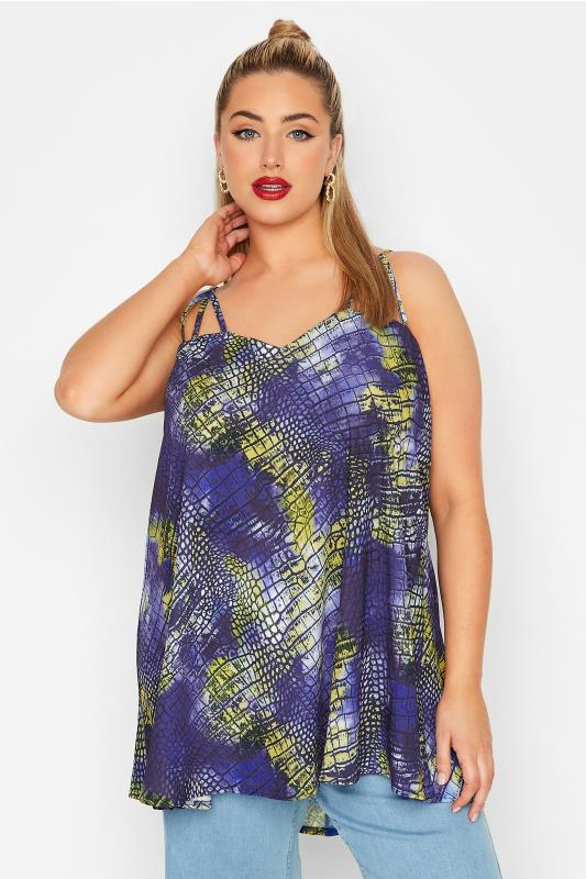 LIMITED COLLECTION Curve Blue Snake Print Cami Top 1