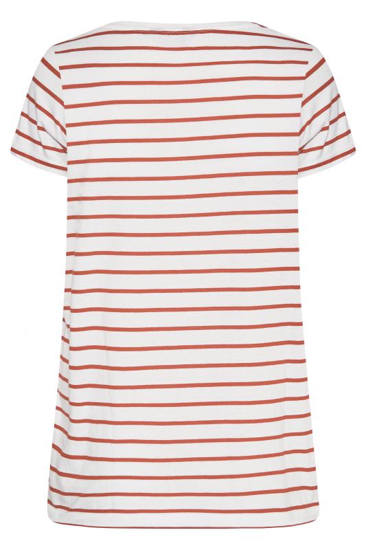 Curve White Stripe Short Sleeve T-Shirt 6