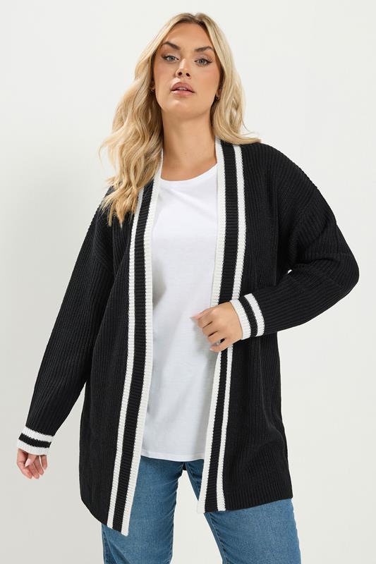 YOURS Curve Black Contrast Edge Cardigan