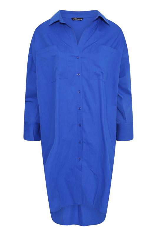 LIMITED COLLECTION Plus Size Cobalt Blue Midi Shirt Dress | Yours Clothing 6