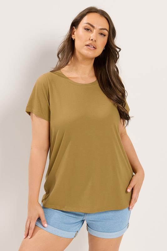  YOURS geel T-shirt met ronde hals