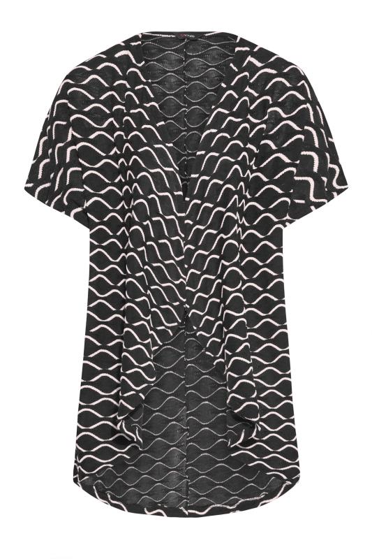 Black Wave Print Knitted Cardigan_F.jpg