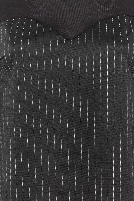 LIMITED COLLECTION Plus Size Black Pinstripe Sweetheart Neck T-Shirt | Yours Clothing 5