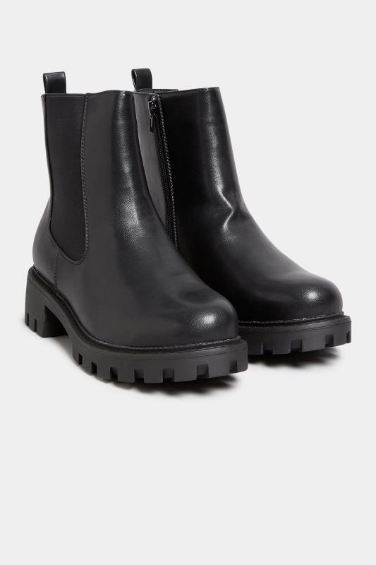 Black Chunky Chelsea Boots In Wide E Fit & Extra Wide EEE Fit 2