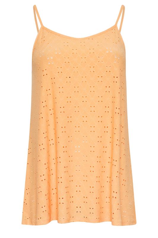 LIMITED COLLECTION Plus Size Orange Broderie Anglaise Cami Vest Top | Yours Clothing 6