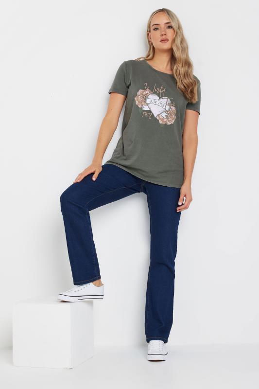 LTS Tall Grey Acid Wash Heart Print T-Shirt | Long Tall Sally  2