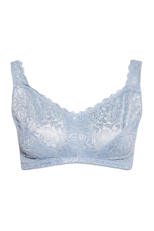 Blue Hi Shine Lace Non-Padded Non-Wired Full Cup Bra 4