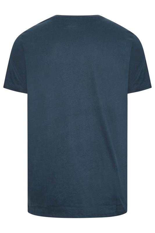BLEND Big & Tall Navy Blue Pocket Print T-Shirt | BadRhino 4
