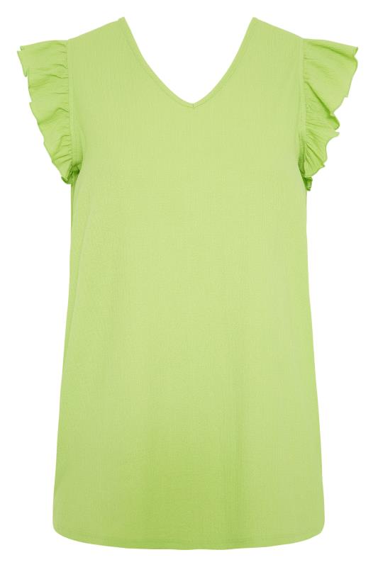 Curve Lime Green Frill Sleeve Vest Top_F.jpg