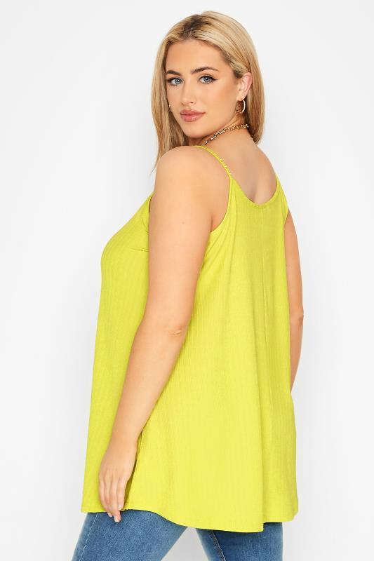Curve Lime Green Ribbed Cami Vest Top 3