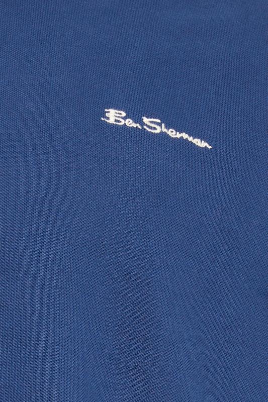 BEN SHERMAN Blue Tipped Polo Shirt | BadRhino 4