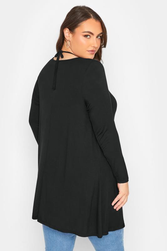 Plus Size Black Ring Detail Swing Top | Yours Clothing 3