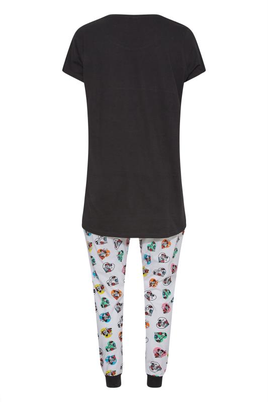 DISNEY Plus Size Black Cuffed Mickey and Minnie Pyjama Set 7