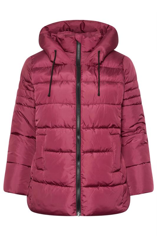 YOURS Plus Size Berry Red Sporty Puffer Coat | Yours Clothing 6