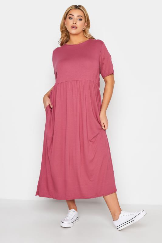 Plus Size  LIMITED COLLECTION Pink Throw On Maxi Dress