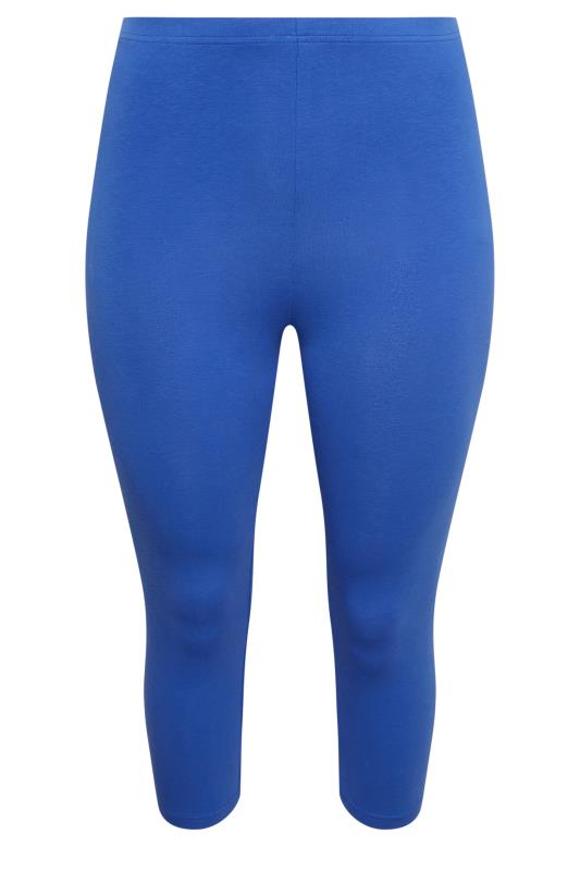 YOURS Plus Size Blue Cropped Leggings | Yours Clothing 5