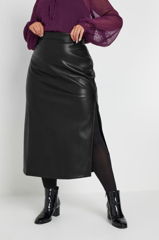 Plus Size  LIMITED COLLECTION Curve Black Faux Leather Maxi Skirt