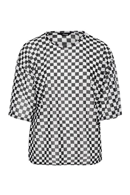 LIMITED COLLECTION Curve Black Checkerboard Mesh T-Shirt_X.jpg