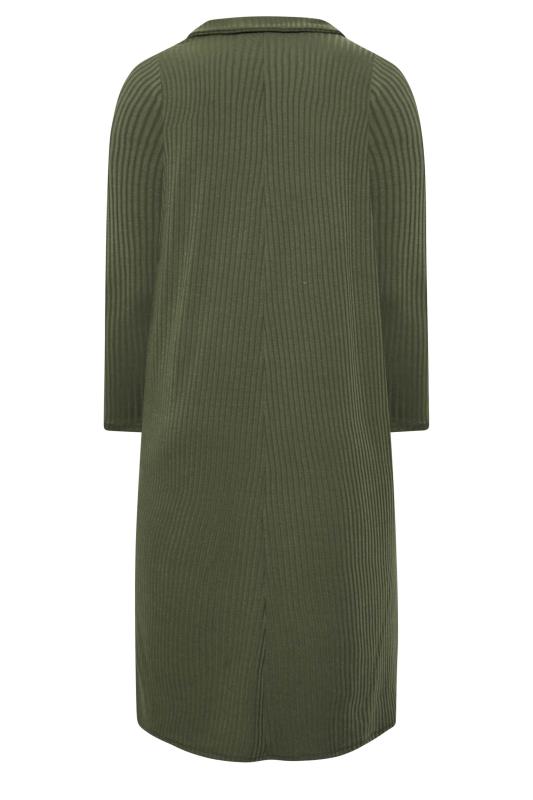 Curve Plus Size Khaki Green Spilt Side Midi Dress | Yours Clothing 7