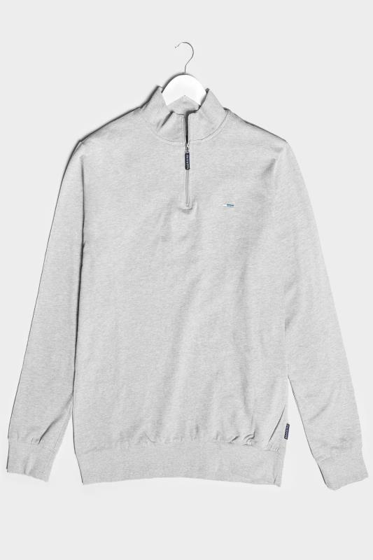 BadRhino Big & Tall Grey Marl Quarter Zip Essential Sweatshirt 2