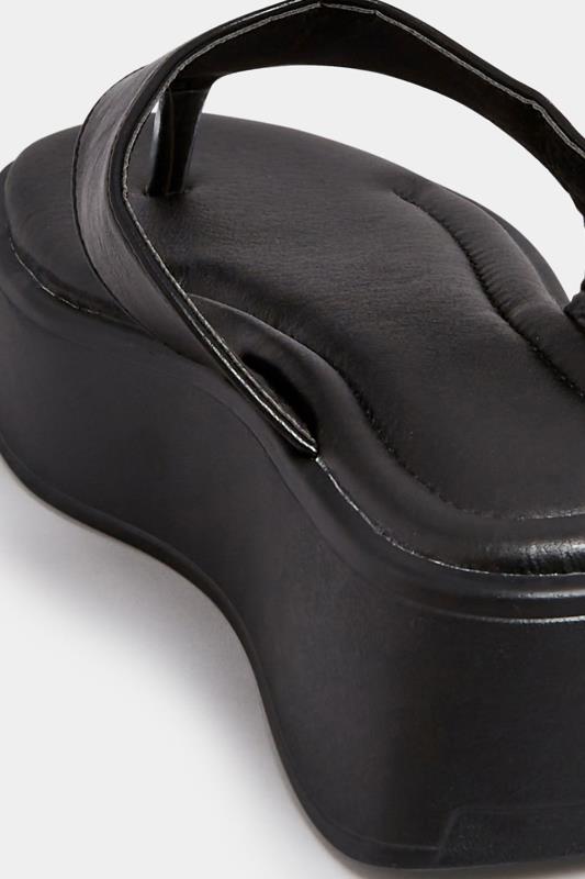 PixieGirl Black Flatform Flip Flops In Standard Fit | PixieGirl 4