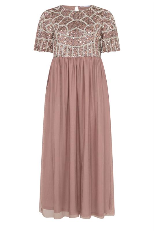 LUXE Plus Size Pink Embellished Maxi Dress | Yours Clothing 6