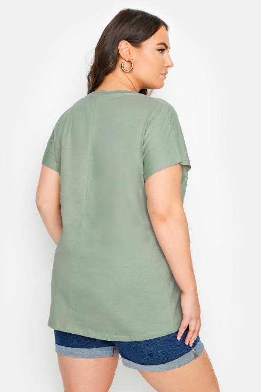 YOURS Plus Size Sage Green 'Wild Heart' Slogan T-Shirt | Yours Clothing 4