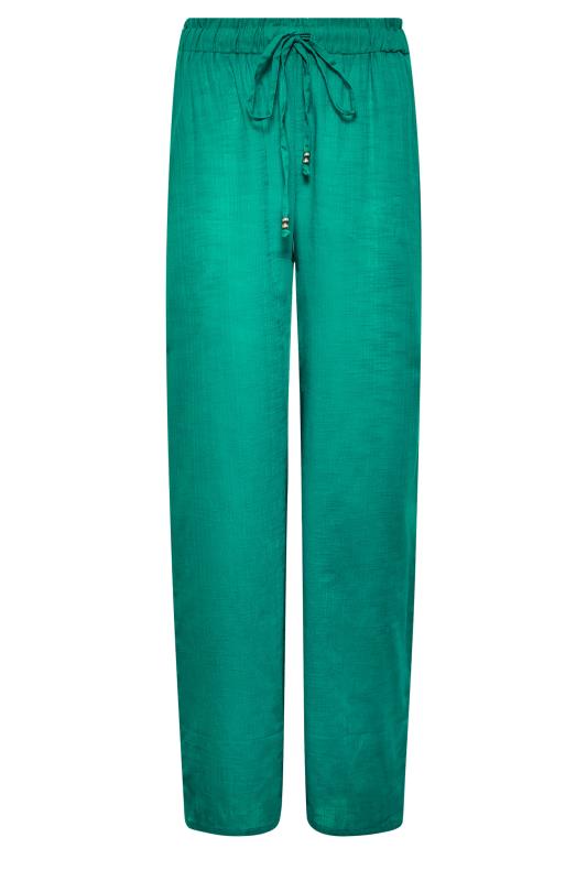 LTS Tall Women's Green Cotton Wide Leg Trousers | Long Tall Sally 4