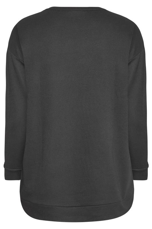 Plus Size Black Star Print Sweatshirt | Yours Clothing 7