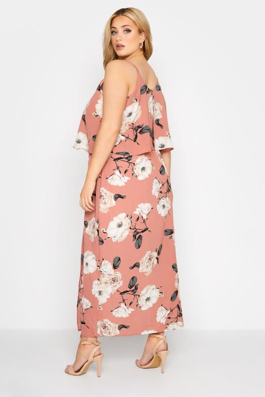 YOURS LONDON Curve Pink Floral Overlay Dress 3