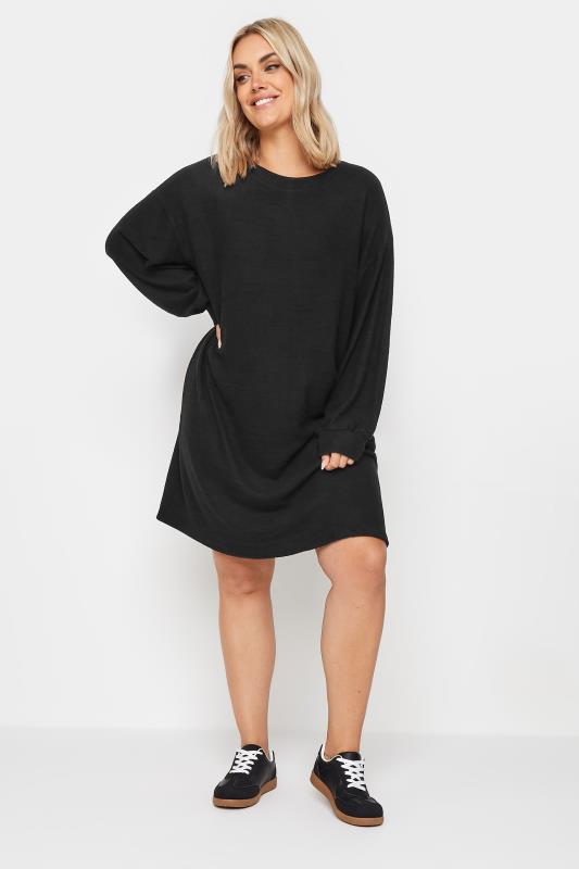  Tallas Grandes YOURS Curve Black Soft Touch Knitted Jumper Dress
